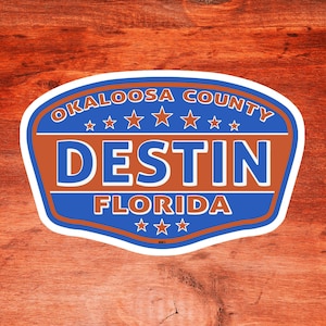 Destin Florida Decal Sticker 3.75&quot; X 2.5&quot; Emerald Coast Okaloosa County