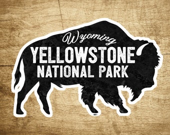 Yellowstone National Park 3.75" X 2.5" Sticker Decal Wyoming Bison Vinyl