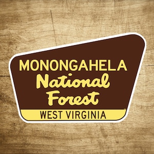 Calcomanía de vinilo del parque de Virginia Occidental de 3,75" x 2,5" del bosque nacional Monongahela