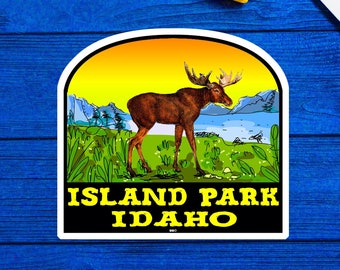 Island Park Idaho sticker sticker vinyl 3,2" Moose Yellowstone National Park