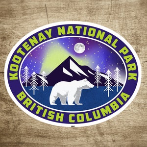 Kootenay National Park Decal Vinyl Sticker  3 5/8&quot; X 2 3/4&quot; British Columbia Canada