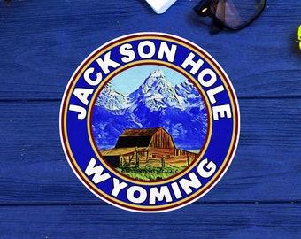 JACKSON HOLE WYOMING 3" Or 3.5" Sticker Decal Mountain Skiing Ski Snowboard Snowboarding Nature