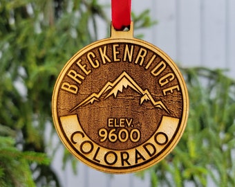 Breckenridge Colorado Ornament Christmas Wood Laser Cut