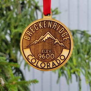 Breckenridge Colorado Ornament Christmas Wood Laser Cut