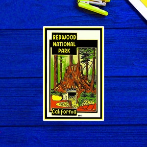 Redwood National Park California Vintage Sticker 4&quot;