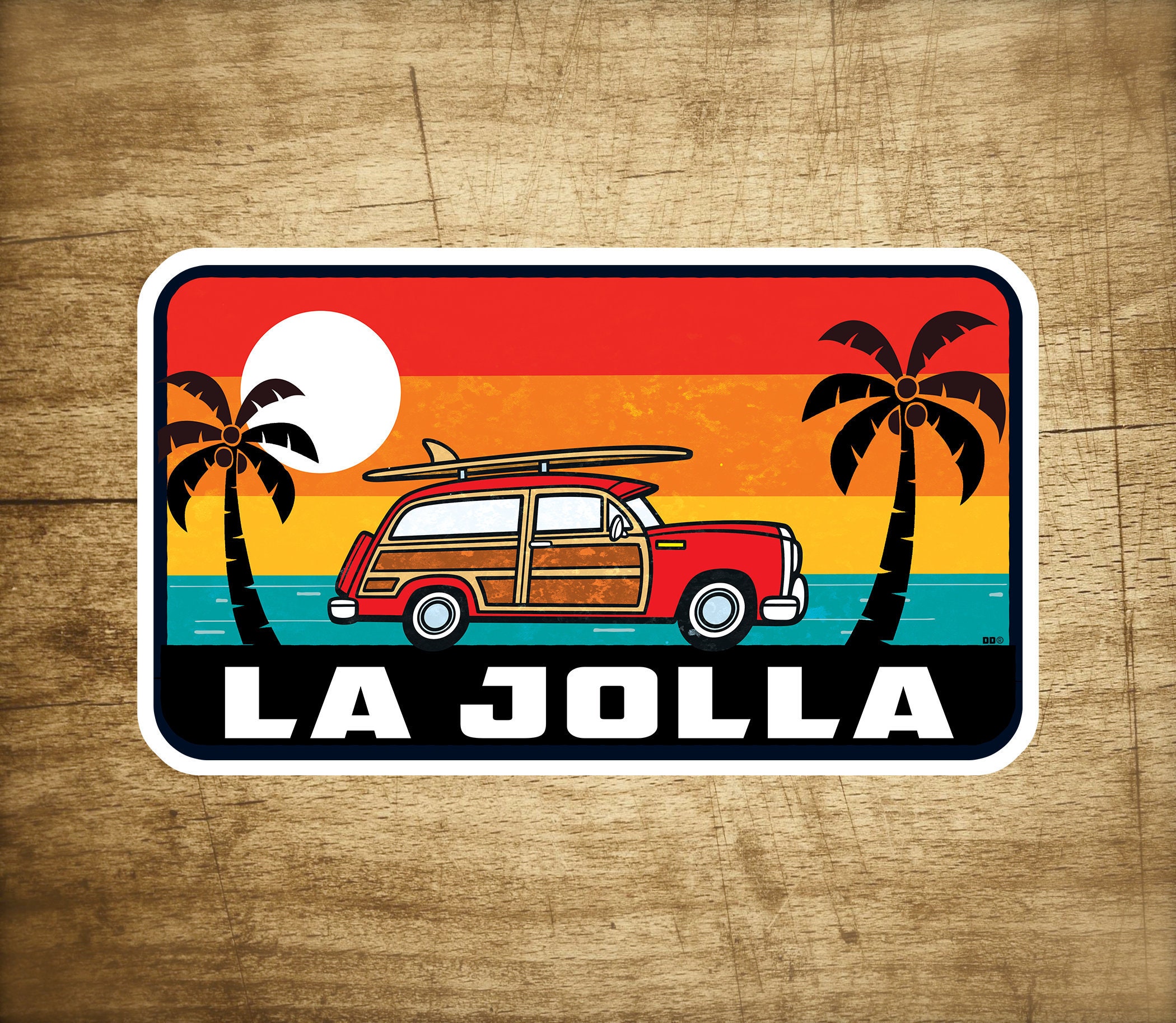 Selbstklebend Surfer Design Black's Beach California Aufkleber Aufkleber 3, 75 "x 2,25" Surf San Diego Surfen - Österreich Surf Aufkleber Vinyl