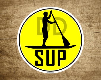 Stand Up Paddle Board SUP Vinyl Sticker Decal 3" x 3"