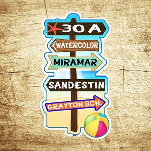 30A FLORIDA Grayton Beach Watercolor Miramar Sandestin DECAL STICKER 3.75" x 2.25" 30 A