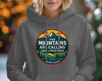The Mountains Are Calling Graphic Tee, T-Shirt Outdoor Enthusiast Shirt, Nature Lover Gift, Hiking Camping