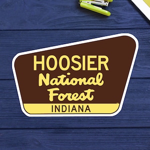 Hoosier National Forest Decal Sticker 3.75&quot; x 2.5&quot; Indiana Park Vinyl