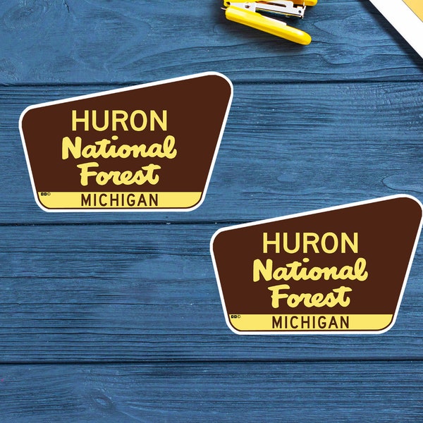 Two (2) Huron National Forest Decal Sticker 3" Michigan Vinyl