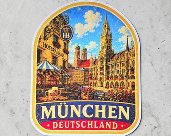 München dekalklistermärke 6,9 x 9,3 cm Tyskland ölsemester vinyl souvenir