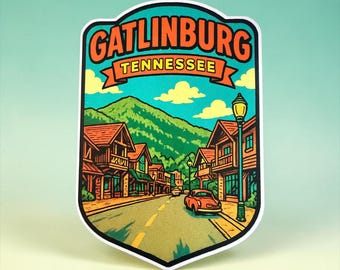 Adesivo di Gatlinburg, Tennessee: adesivo souvenir delle Smoky Mountains (6,8 cm x 10,2 cm)