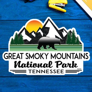 Great Smoky Mountains National Park Tennessee MOUNTAIN Hiking Sticker Decal 3.95&quot; X 2.6&quot;
