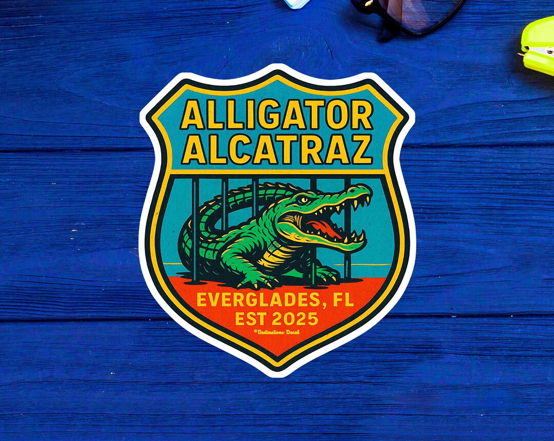 Alligator Alcatraz Sticker Decal 3.5