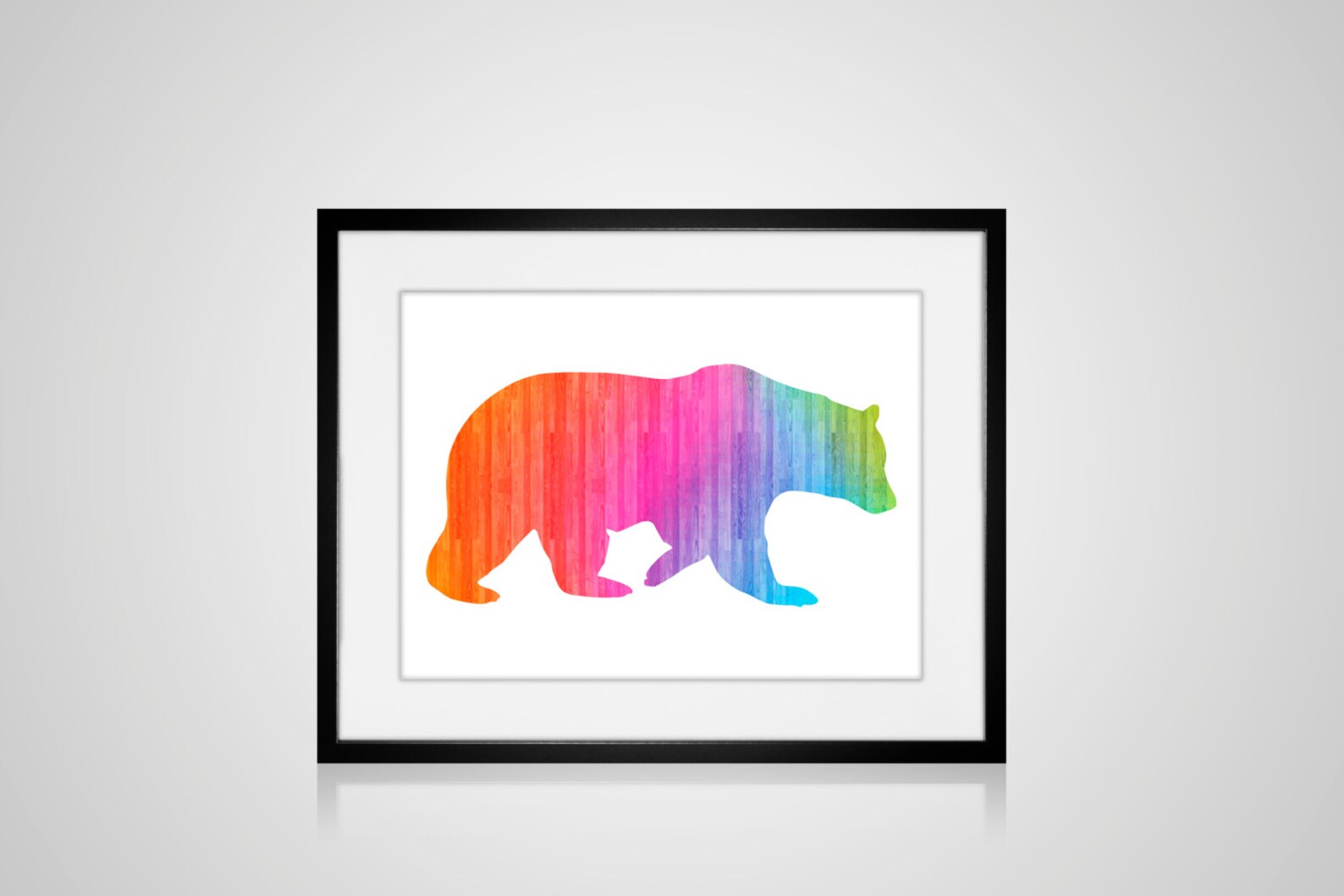 PRINTABLE RAINBOW BEAR Art Print 8 X 10 Modern - Etsy