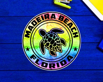 Madeira Beach Florida Beach Sticker Decal 3" Vinyl Sea Turtle