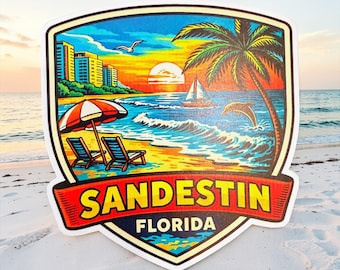 Sandestin Florida Sticker Vintage Style Travel Vacation Souvenir 3.25" Vinyl FL