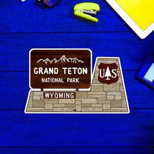 Grand Teton National Park Schild Wyoming Mountains Sticker Aufkleber 10 x 6 cm