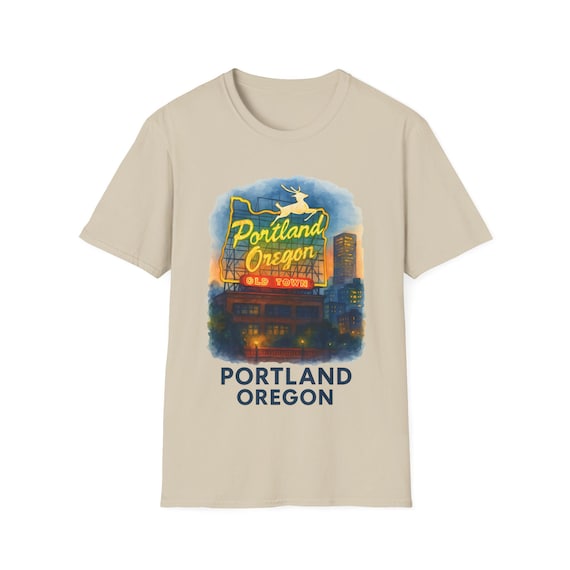 Portland Oregon Softstyle T-Shirt, Casual Tee, Travel Souvenir Shirt - Unisex Clothing, Trendy Top, Comfy Tee, Vacation Shirt, Gift for