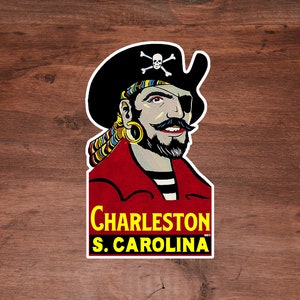 Charleston South Carolina Pirate SC Sticker 3.75&quot;