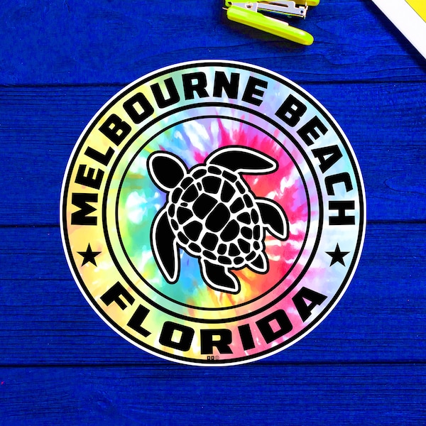 Melbourne Beach Florida Beach Sticker Decal 3" Vinyl Sea Turtle