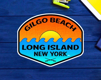 Sticker autocollant Gilgo Beach 3,75" vinyle Surf New York Long Island Surf