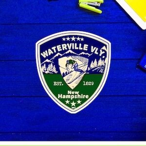 Waterville Valley New Hampshire Skiing Ski Mountains Skier NH Sticker 3.25&quot;