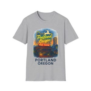 Portland Oregon Softstyle T-Shirt, lässiges T-Shirt, Reise-Souvenir-Shirt - Unisex-Kleidung, trendiges Top, bequemes T-Shirt, Urlaubs-Shirt, Geschenk Bild 3