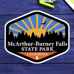 McArthur-Burney Falls Memorial State Park Decal Sticker Vinyl California 3.25&quot; CA Laptop Bumper Car