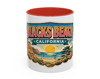Blacks Beach Kalifornien Souvenir Semestermugg | Resemuggar med kaffe