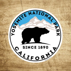 YOSEMITE NATIONAL PARK California Vinyl Sticker Bear Mountain Hiking Camping Climbing Decal 3&quot;