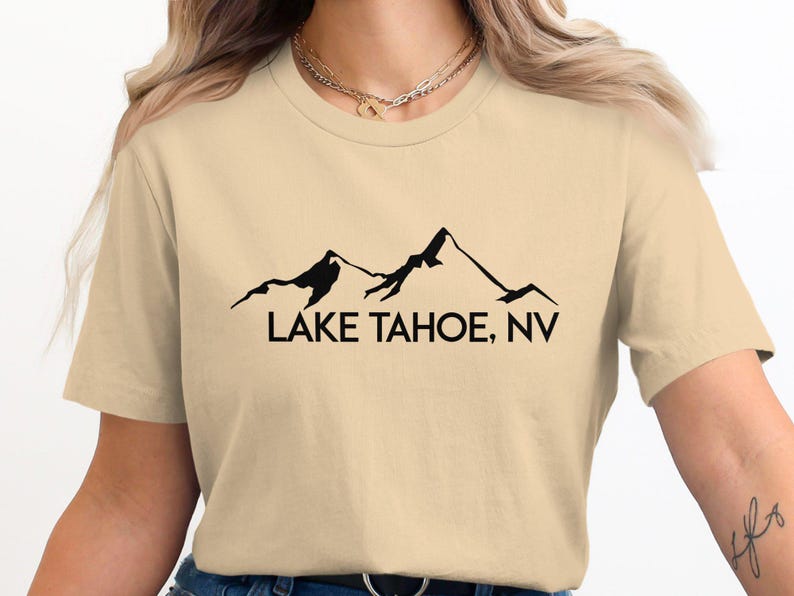 Lake Tahoe NV T-Shirt, Mountain Graphic Tee, Nature Lover's Shirt, Adventure Apparel, Outdoor Enthusiast Gift, Travel Souvenir, Hiking Shirt image 3