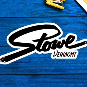 Ski Stowe Vermont Skiing Sticker Decal 3.75&quot; x 1.75&quot;