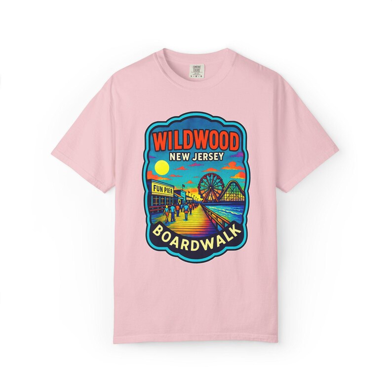 T-shirt Wildwood Boardwalk, T-shirt Summer Beach Vibes, T-shirt rétro unisexe, cadeau Jersey Shore, vêtements amusants pour les vacances image 12