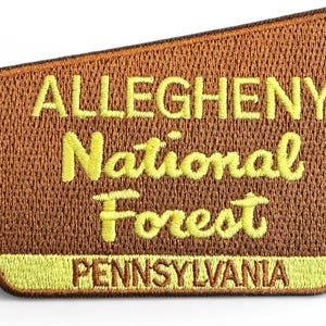 Toppa ricamata della Foresta Nazionale di Allegheny (9,5 cm x 6,35 cm) – Applicazione con ferro da stiro o cucitura – Distintivo della Pennsylvania