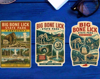 Big Bone Lick-klistermärke 3,9" souvenirdekal inomhus utomhus statspark Kentucky