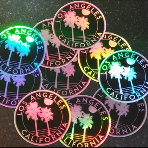 Adesivo de decalque holográfico Los Angeles Califórnia 3&quot; holográfico