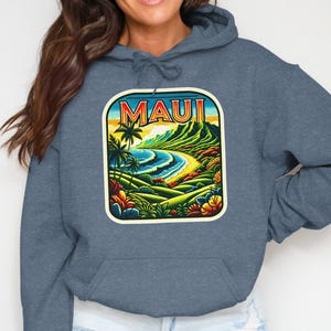 Maui Beach Sunset Art T-Shirt, Hawaiian Shirt with Tropical Landscape, Colorful Maui Island Design, Scenic Nature Tee Gift
