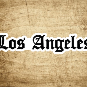 2 Los Angeles California Typography LA Sticker Decal 4&quot; x 7/10&quot; SMALL STICKER