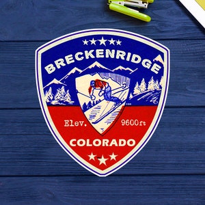 Breckenridge Colorado Skiing Vinyl Sticker Decal 3.25&quot; Ski CO Breck