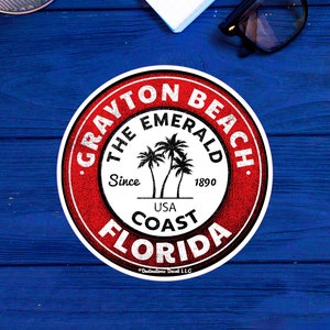 Grayton Beach Florida Beach Sticker Decal 3.5&quot; Vinyl Emerald Coast