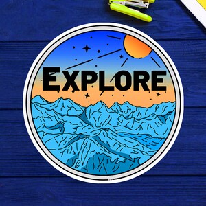 Explore Decal Sticker 3&quot; Nature Hiking Camping Ski Skiing National Park Forest