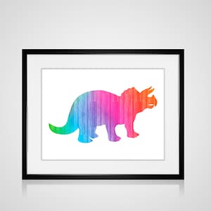 PRINTABLE RAINBOW DINOSAUR Art Print 8" x 10" Modern Dino Digital Download Kids Room Baby Child Lodge Toddler Room Decorations Wall Decor