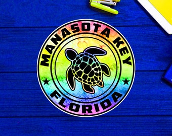 Manasota Key Florida Beach sticker sticker 3" vinyl zeeschildpad