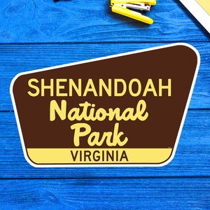 Sticker de voyage Parc national de Shenandoah, Virginie, vinyle 3,75 po.