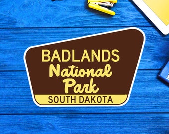 Sticker Badlands National Park South Dakota, vinylsticker 3,75 inch