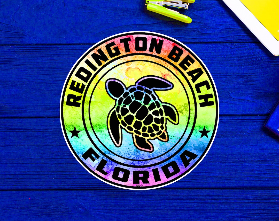 Redington Beach Florida Beach Sticker Decal 3 Vinyl Sea Turtle 