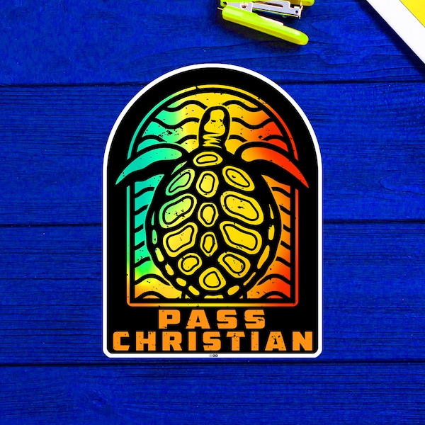 Pass Christian Mississippi Sea Turtle MS Sticker 4"