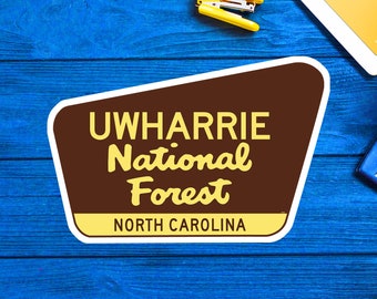 Calcomanía de vinilo del Bosque Nacional Uwharrie, Carolina del Norte, 9,5 x 6,2 cm